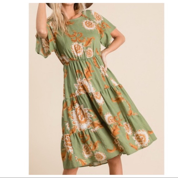 Boho Floral Print Midi Dress - Picture 5 of 8